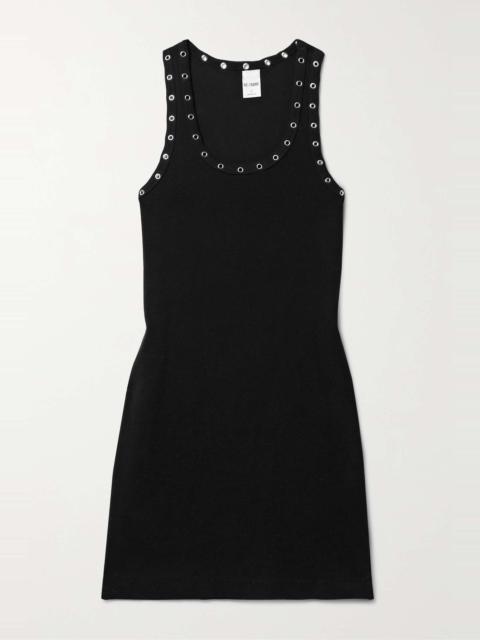 RE/DONE Embellished stretch cotton-jersey mini dress