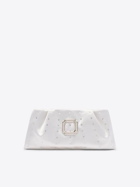 MALONE SOULIERS Vittoria White Satin Embellished Clutch Bag
