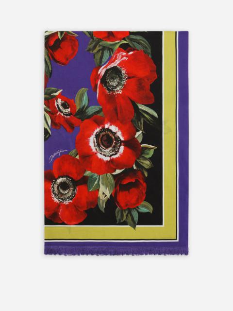 Dolce & Gabbana Cotton sarong with anemone print (110 x 190)