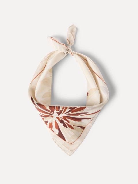 Brunello Cucinelli Silk bloom print pongee foulard