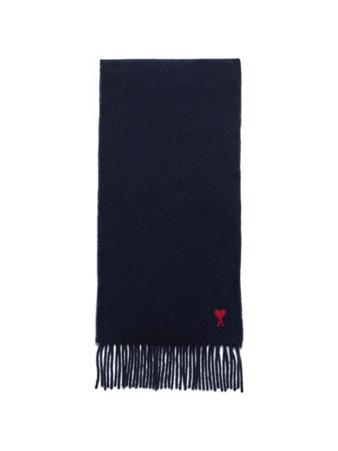 Ami de Coeur fringed-edge wool scarf