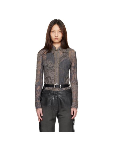 Acne Studios Gray Lace Corset Shirt