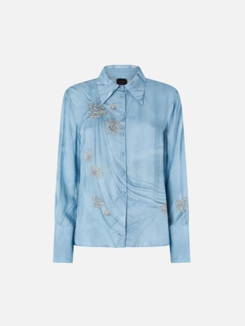 PINKO FLUID SHIRT WITH PLACED JEWEL PRINT