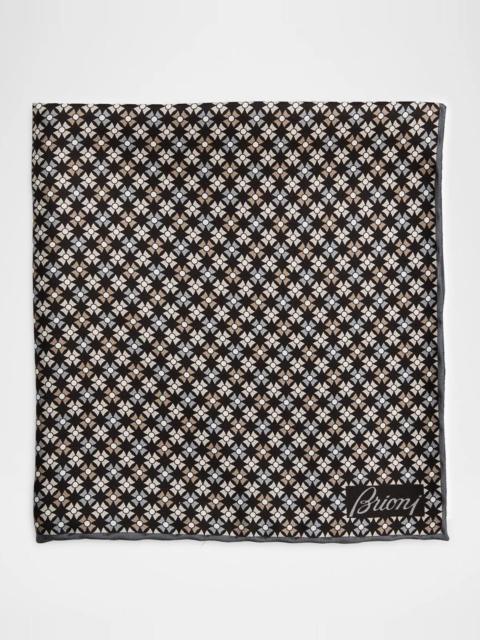 Brioni Men's Silk Geometric Pocket Square
