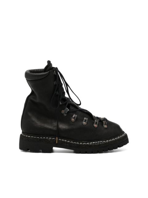 Guidi lace-up full-grain leather boots