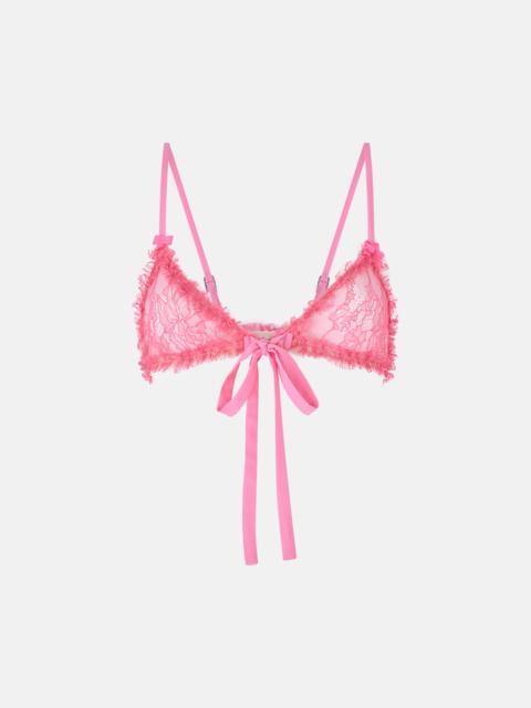 THE ATTICO PINK AND RED LACE BRA