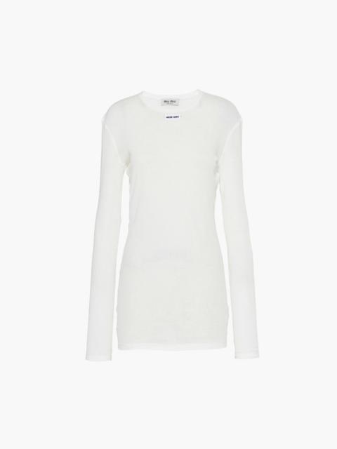 Miu Miu Ribbed knit jersey dress