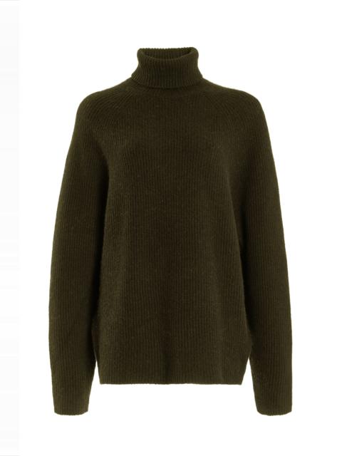 GABRIELA HEARST Wigman Knit Turtleneck Sweater in Olive Cashmere M