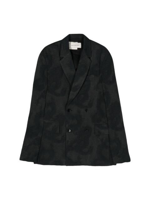 patterned-jacquard blazer