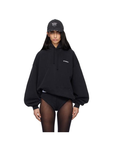 VETEMENTS Black Iconic Logo Hoodie
