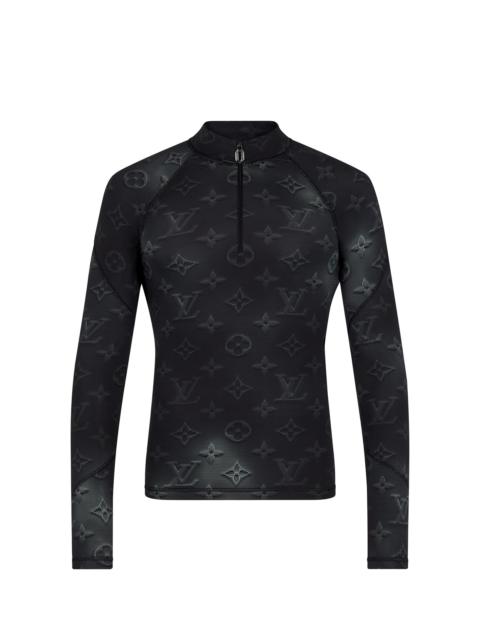 Louis Vuitton Technical Printed Half-Zip Long-Sleeved Top