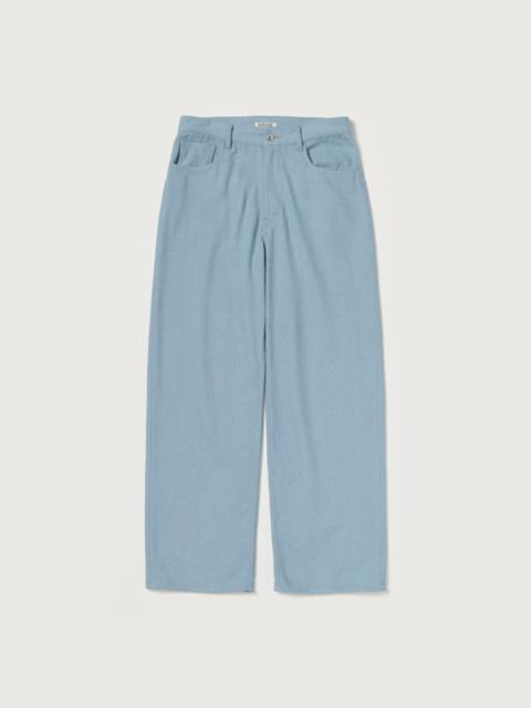 AURALEE SILK NEP DENIM 5P WIDE PANTS