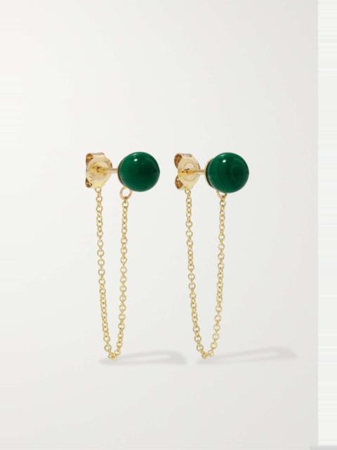 MATEO 14-karat gold malachite earrings