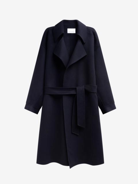 The Frankie Shop Issen Wool Trench Coat - Dark Navy