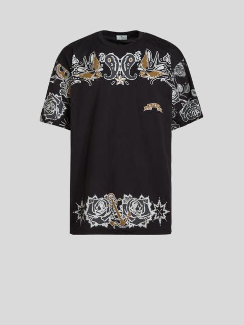Etro TATTOO PRINT JERSEY T-SHIRT