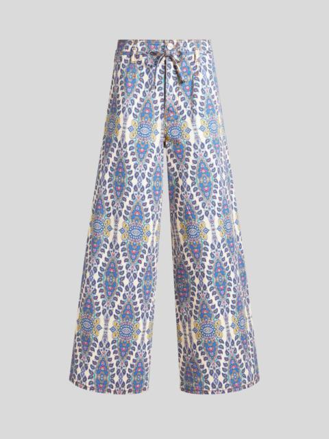 Etro CULOTTE JEANS WITH BELT AND MEDALLION/PAISLEY MOTIF