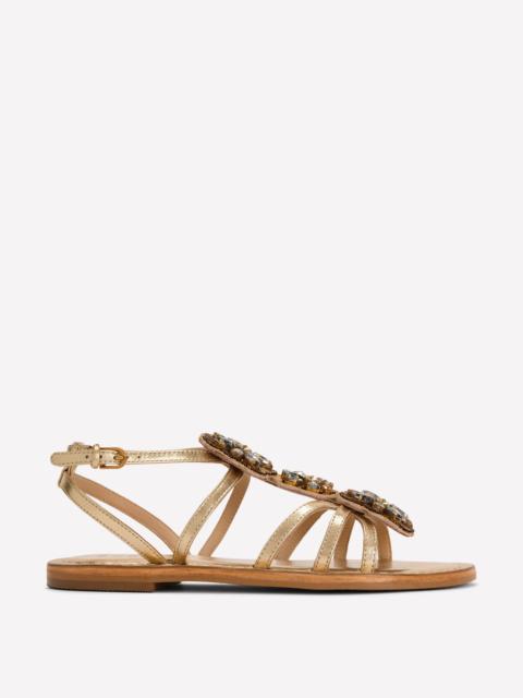 BODEN Crystal Flat Sandals-Gold