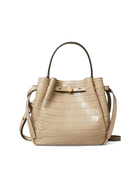 TORY BURCH Women's Romy Croc-Embossed Leather Bucket Bag - Ginger Leaf