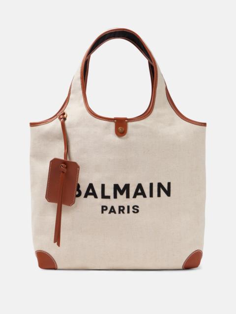 Balmain Canvas and leather B-army Grocery Bag