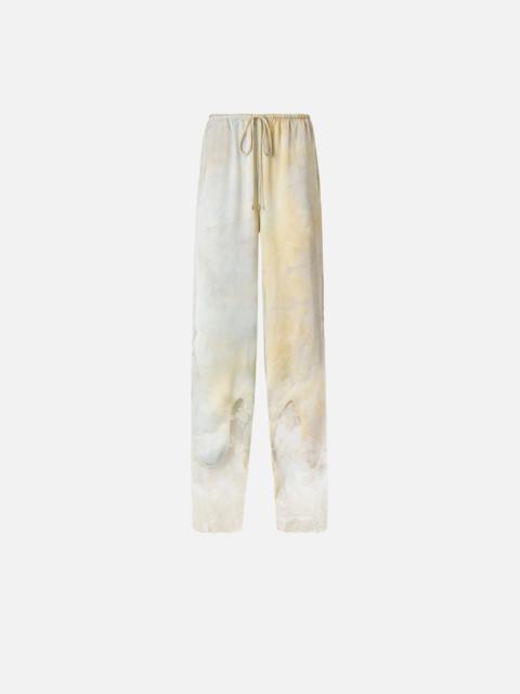 PINKO GARMENT-DYED SATIN TROUSERS WITH LACE DETAILS