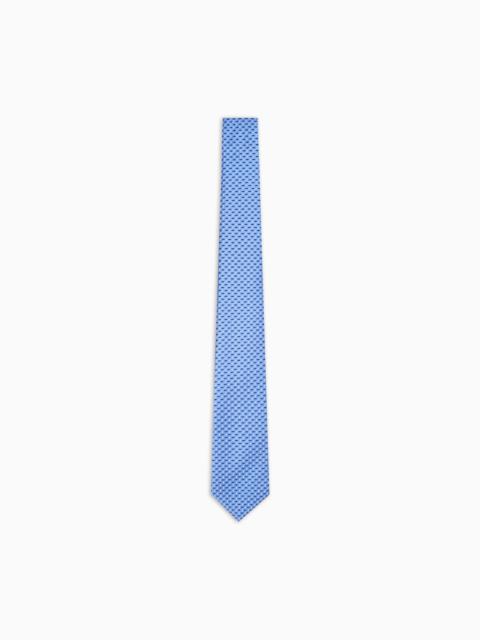 EMPORIO ARMANI PURE SILK TIE WITH JACQUARD MICRO-PATTERN