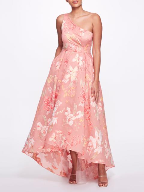 Marchesa FLORAL FILS COUPÉ HI-LO GOWN