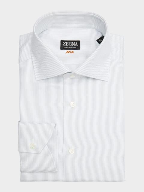 ZEGNA Men's Narrow Stripe Centoventimila Cotton Dress Shirt