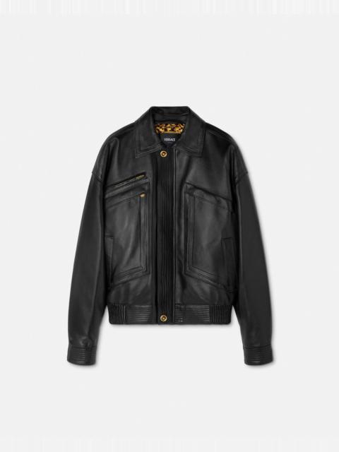 VERSACE Plongé Leather Blouson Jacket