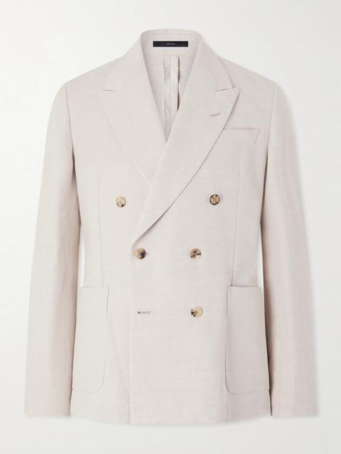 Paul Smith Double-Breasted Linen and Cotton-Blend Blazer