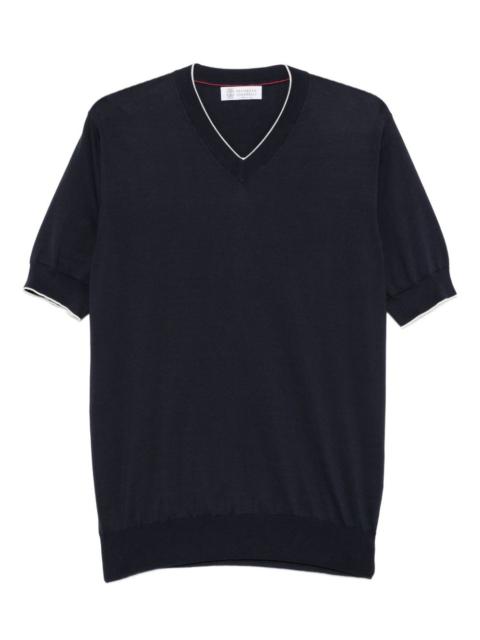 Brunello Cucinelli V-neck short-sleeve cotton T-shirt
