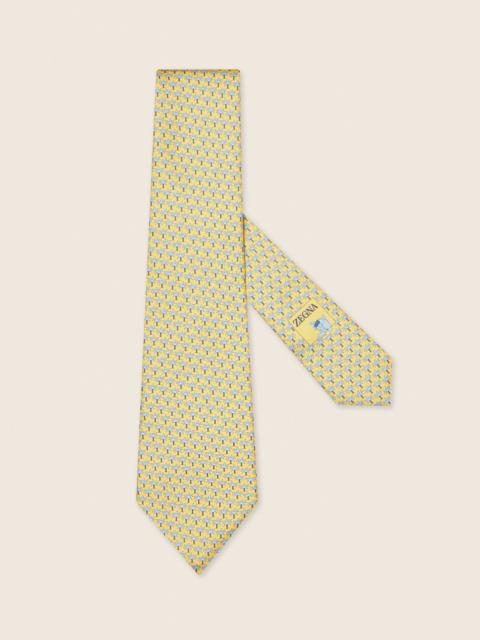 ZEGNA YELLOW SILK TIE