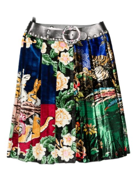 Chopova Lowena graphic-print belted skirt