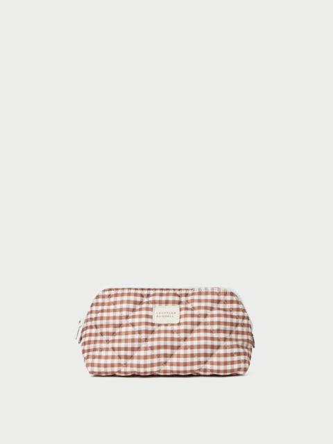 LOEFFLER RANDALL Georgette Brown Gingham Mini Cosmetic Pouch