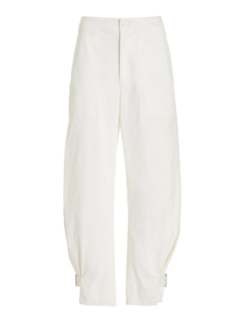 Kay Stretch-Cotton Twill Tapered Pants white