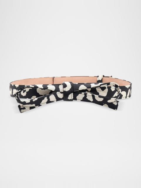 CAROLINA HERRERA Leopard Jacquard Bow Belt