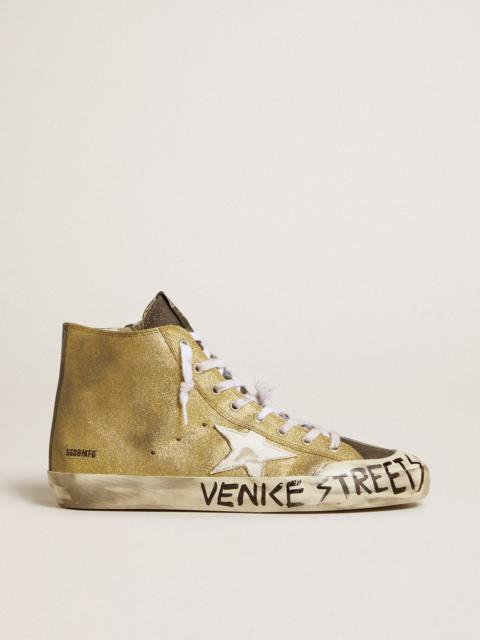 Men’s Francy LAB in golden glitter with white leather star