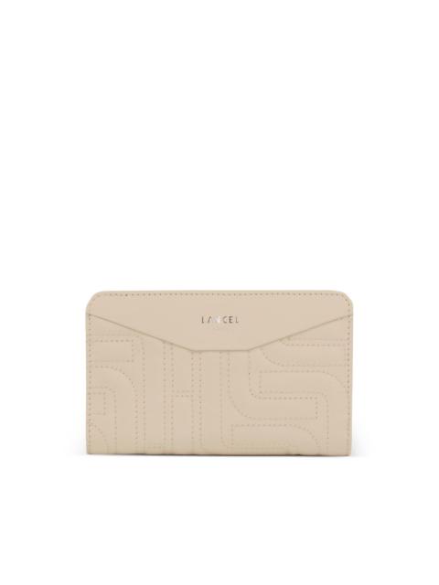 LANCEL zipped quilted compact wallet