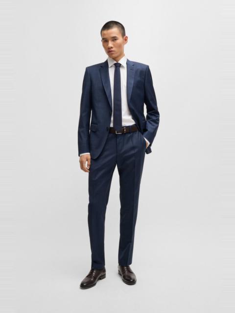 BOSS SLIM-FIT SUIT IN MICRO-PATTERNED WOOL
