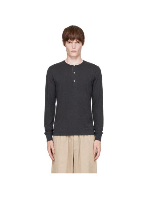 Merz b. Schwanen Gray 2M06 Refined Fit Long Sleeve Henley