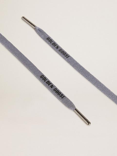 Golden Goose Silver-colored Lurex laces with contrasting black logo