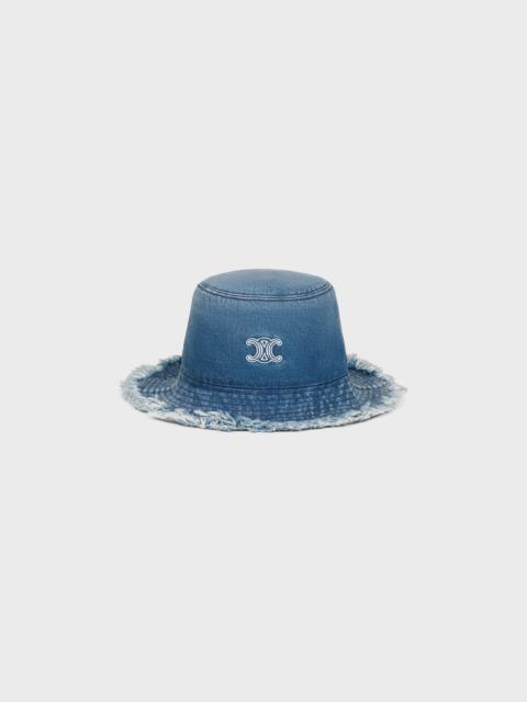 CELINE triomphe bucket hat IN COTTON DENIM