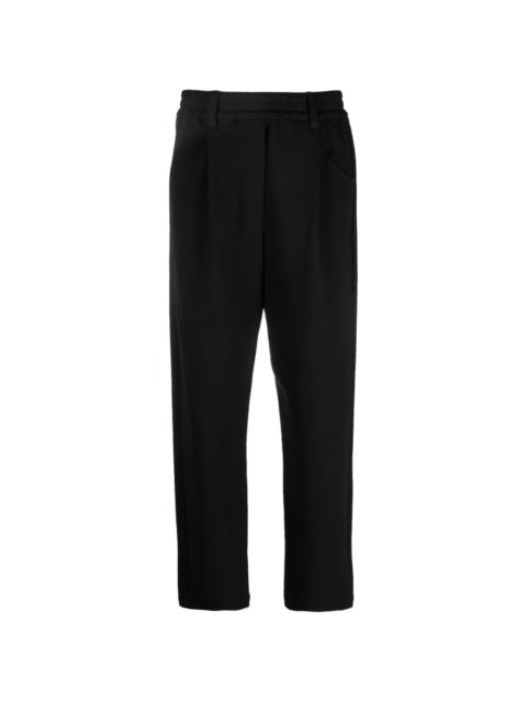 elasticated-waist slouchy trousers