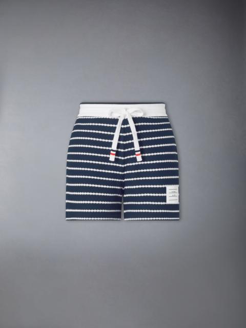 Thom Browne STRIPED HONEYCOMB SHORTS