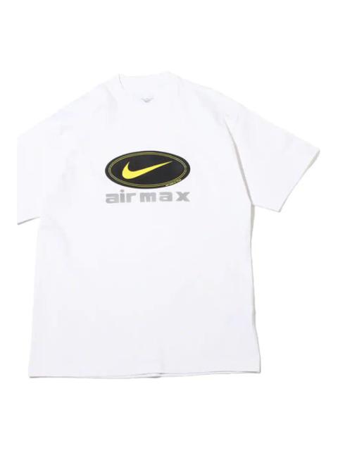 Nike Men's Nike Logo Alphabet Printing Breathable Round Neck Short Sleeve White T-Shirt DV9400-100