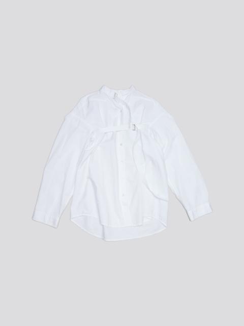 BELTED BUTTON-UP - WHITE