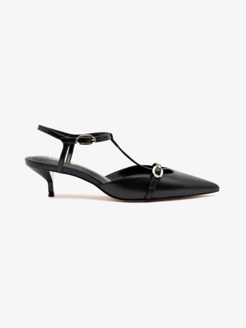 Larroudé Grace Pump In Black Leather