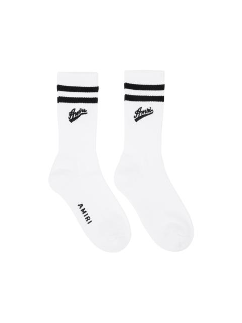 AMIRI White Varsity Script Socks
