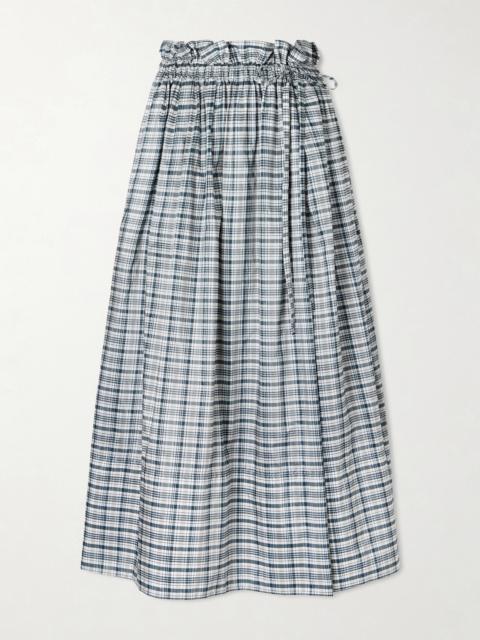 Jil Sander Checked Silk-blend Midi Skirt