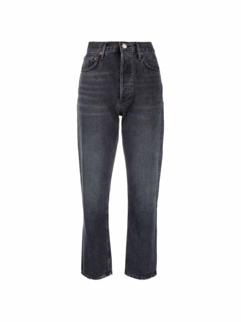 tapered-leg cropped jeans