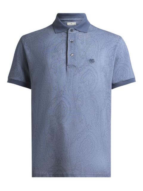 Etro arnica-motif cotton polo shirt